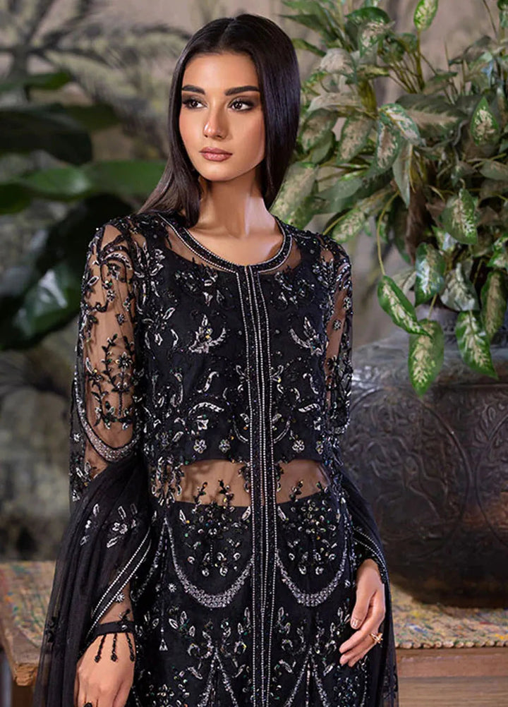 Amber Imran Pret Embroidered Net 4 Piece Suit Midnight