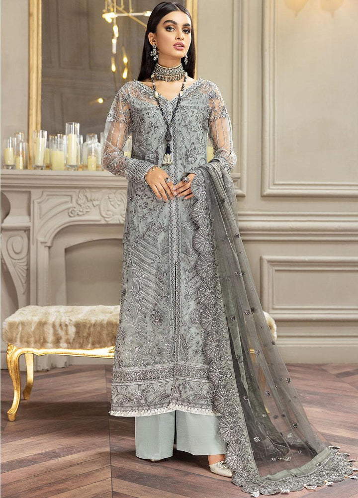 Amiraa by Farasha Embroidered Net Suits Unstitched 3 Piece FSH22AM 1-Esmeralda - Luxury Collection