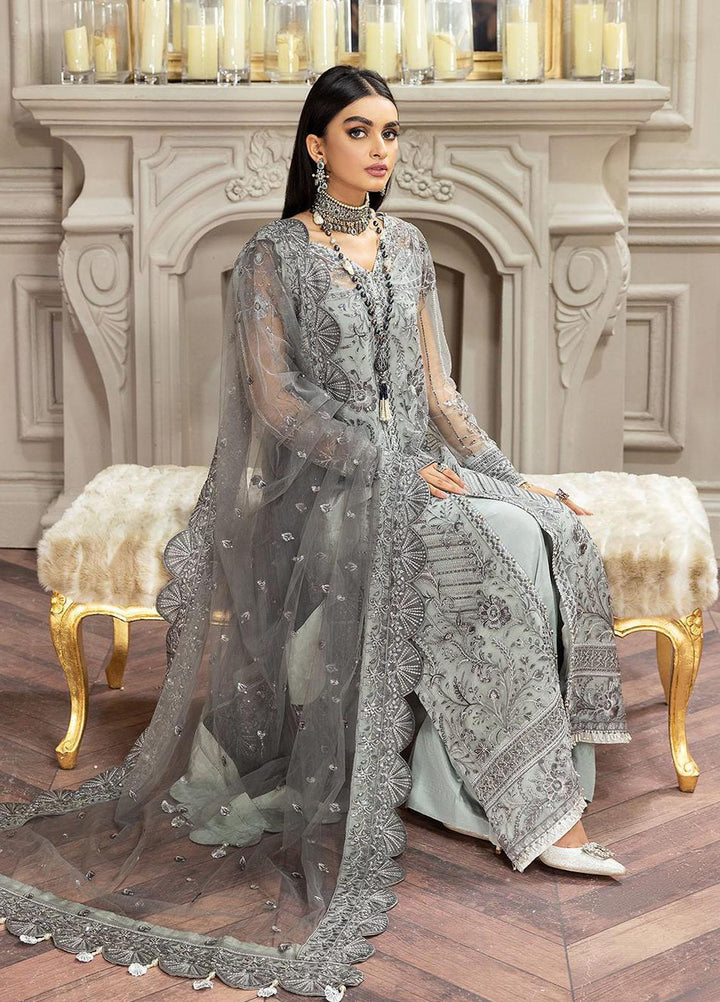 Amiraa by Farasha Embroidered Net Suits Unstitched 3 Piece FSH22AM 1-Esmeralda - Luxury Collection