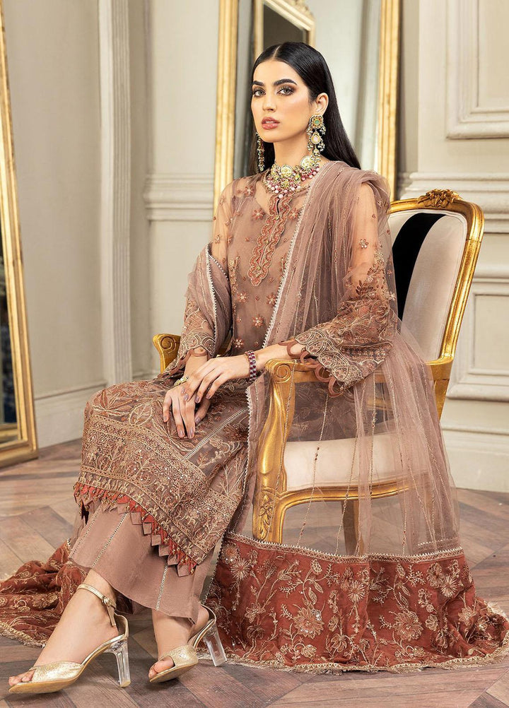 Amiraa by Farasha Embroidered Net Suits Unstitched 3 Piece FSH22AM 4-Victoria - Luxury Collection