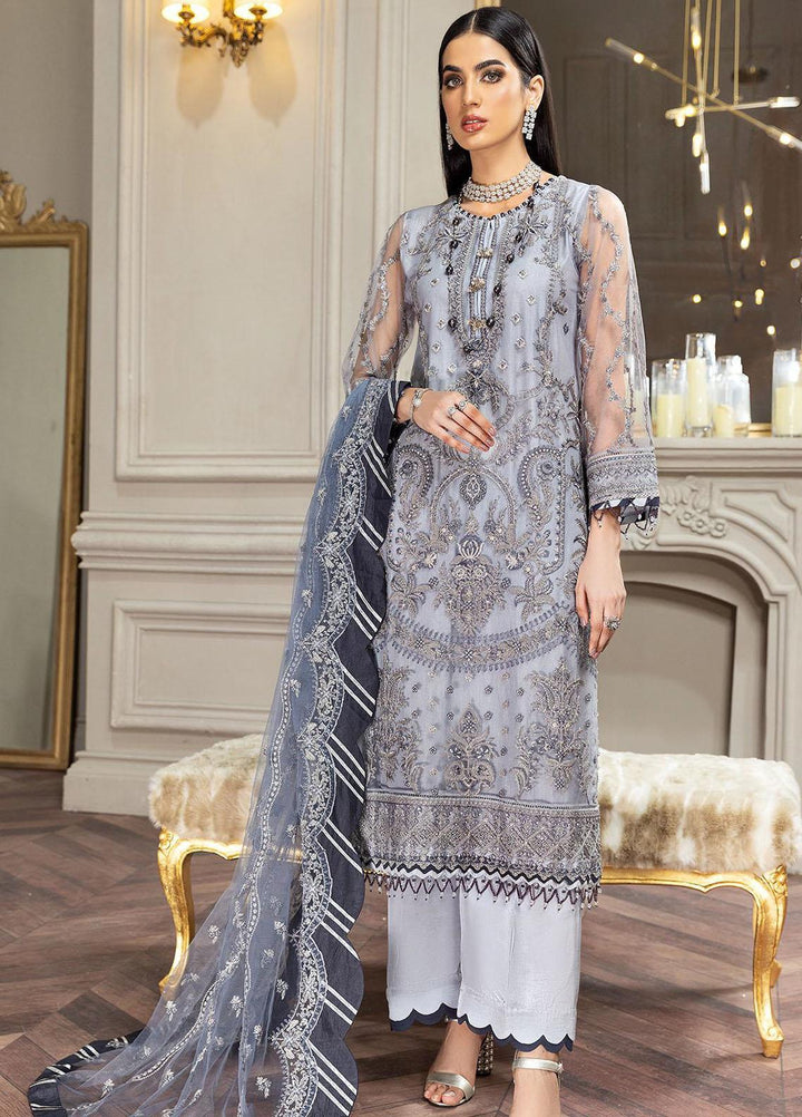 Amiraa by Farasha Embroidered Net Suits Unstitched 3 Piece FSH22AM 6-Lucia - Luxury Collection
