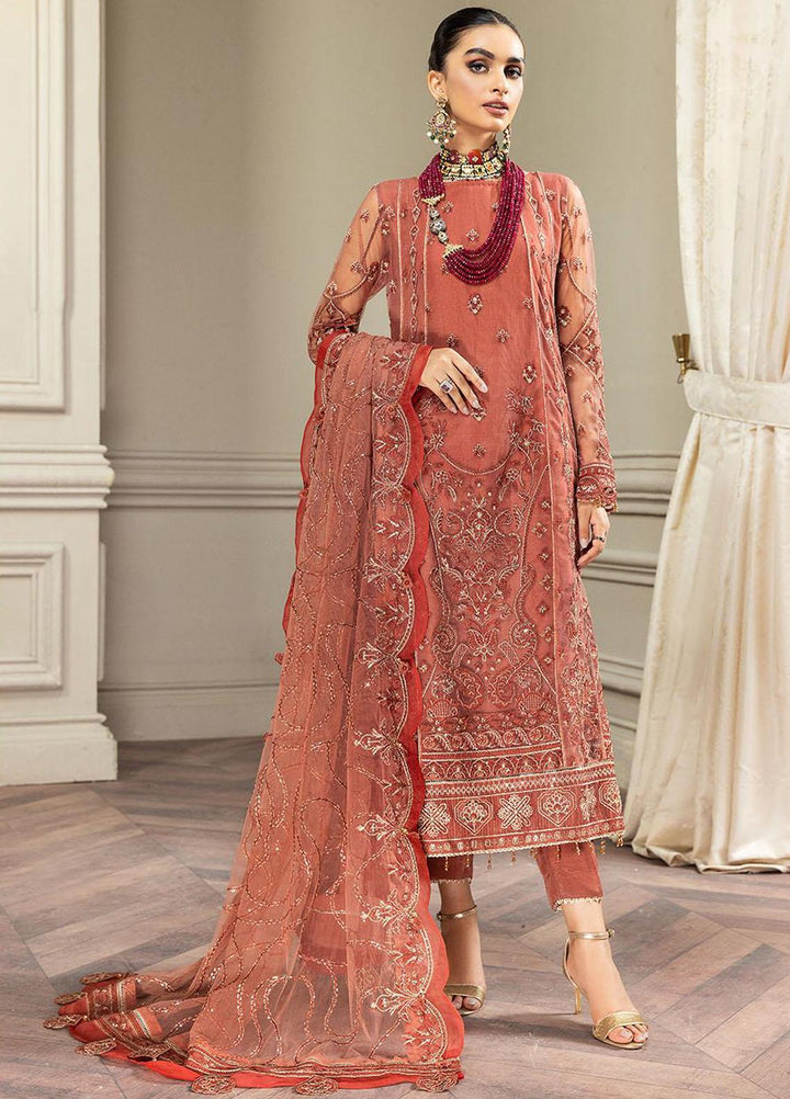 Amiraa by Farasha Embroidered Net Suits Unstitched 3 Piece FSH22AM 7-Aria - Luxury Collection