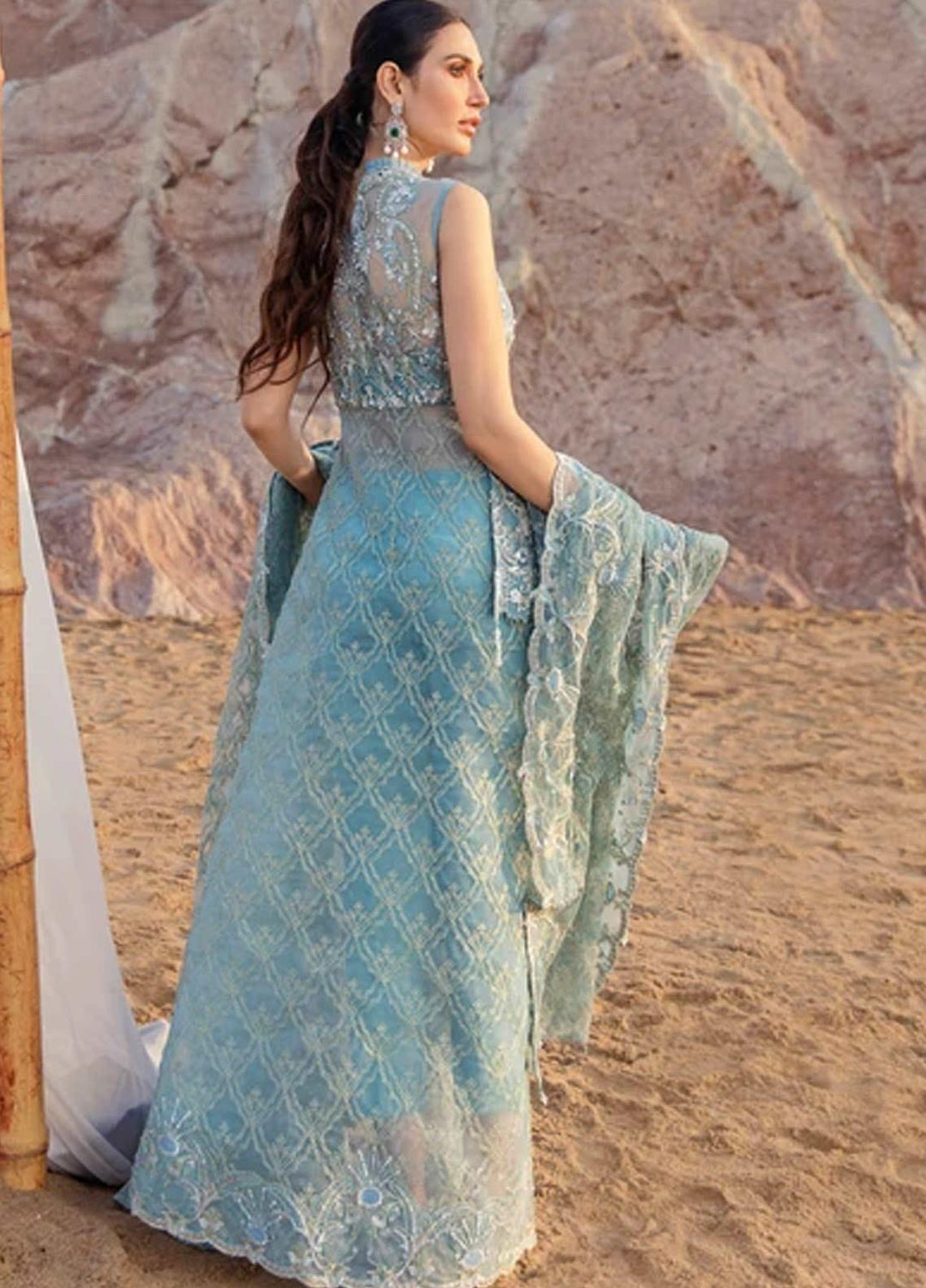 Amiraa by Reign Embroidered Net Suits Unstitched 3 Piece RGN21AM RN-14 IBIZIAH-B - Luxury Collection