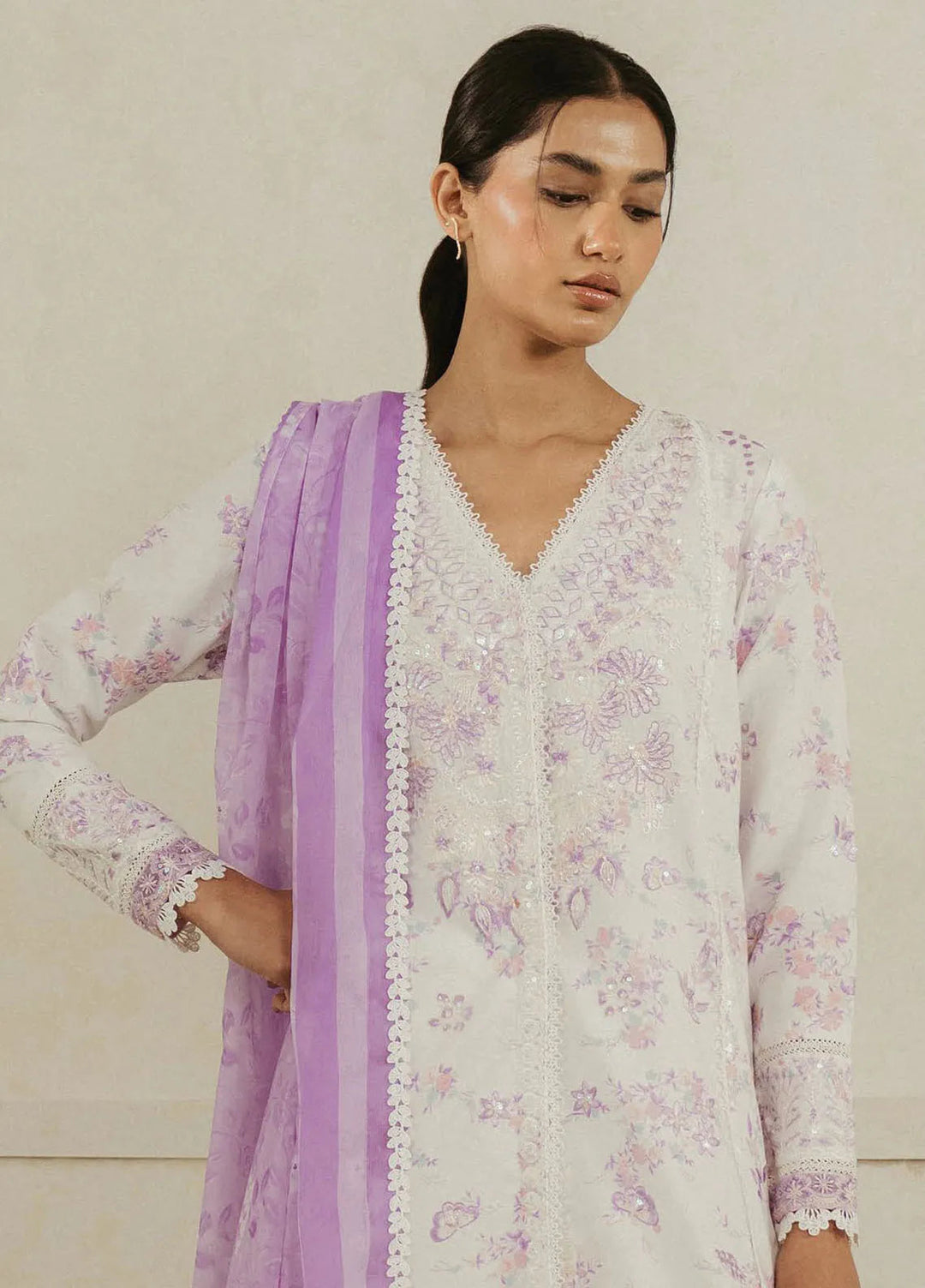 Amore by Ayzel Embroidered Lawn Suit Unstitched 3 Piece AAF25AS D-01 Azure - Summer Collection