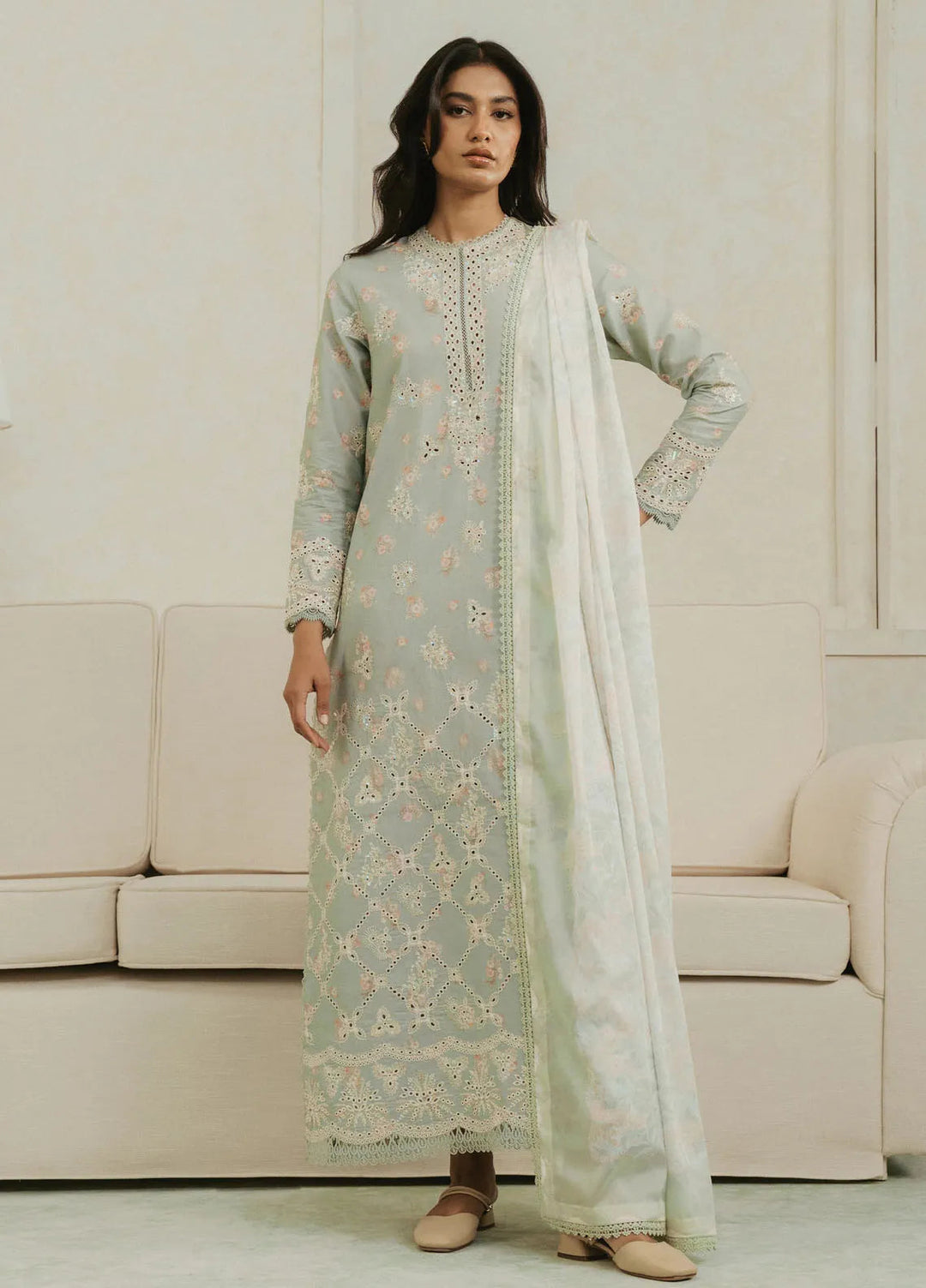 Amore by Ayzel Embroidered Lawn Suit Unstitched 3 Piece AAF25AS D-02 Bliss - Summer Collection
