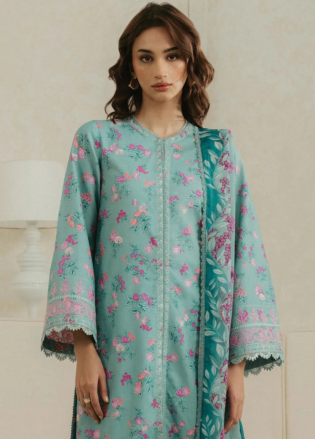Amore by Ayzel Embroidered Lawn Suit Unstitched 3 Piece AAF25AS D-07 Gleam - Summer Collection