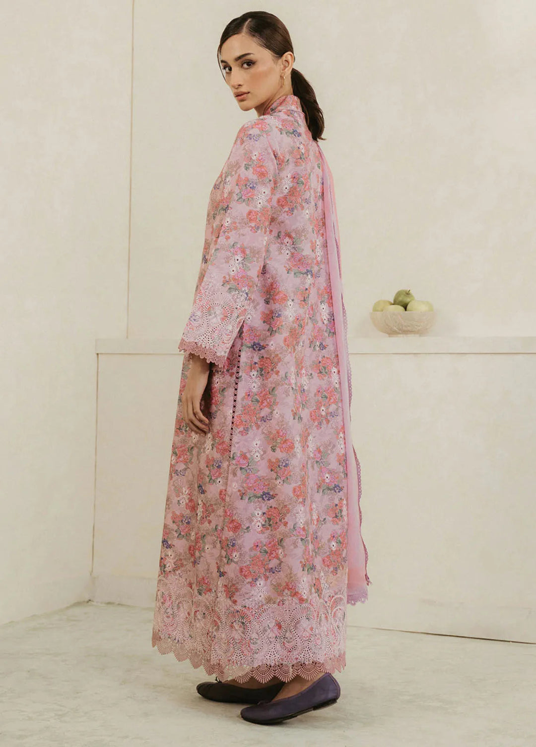 Amore by Ayzel Embroidered Lawn Suit Unstitched 3 Piece AAF25AS D-08 Rose - Summer Collection
