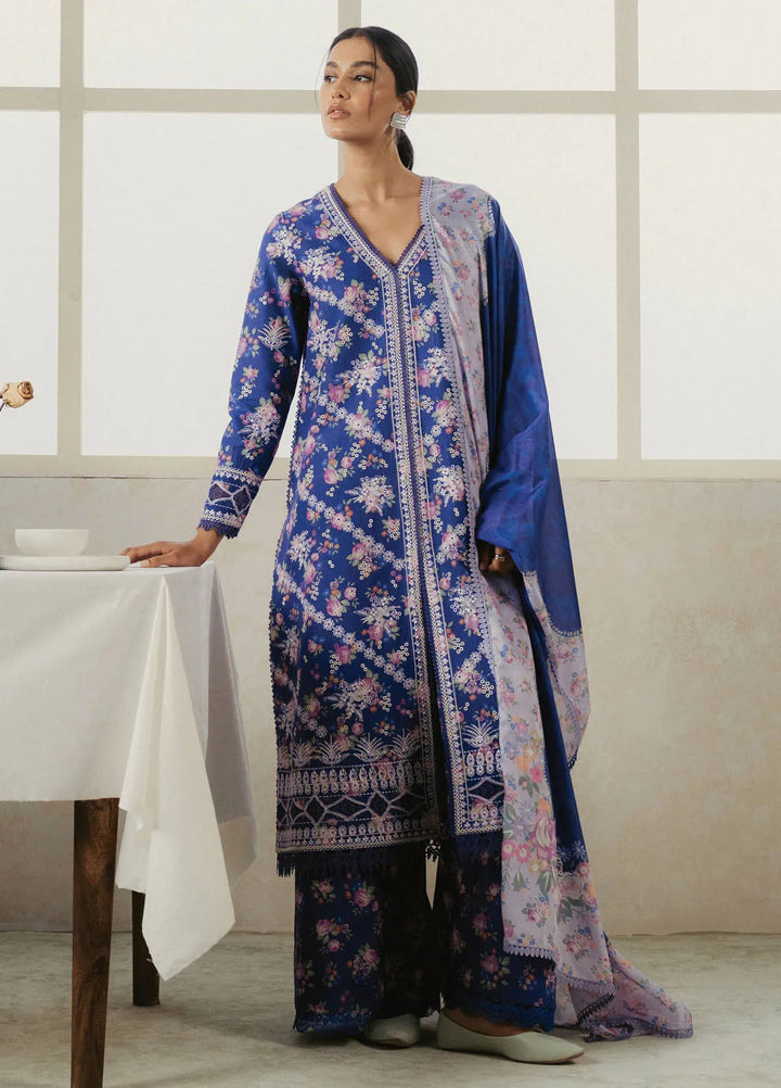 Amore by Ayzel Embroidered Lawn Suit Unstitched 3 Piece AAF25AS D-09 Celete - Summer Collection