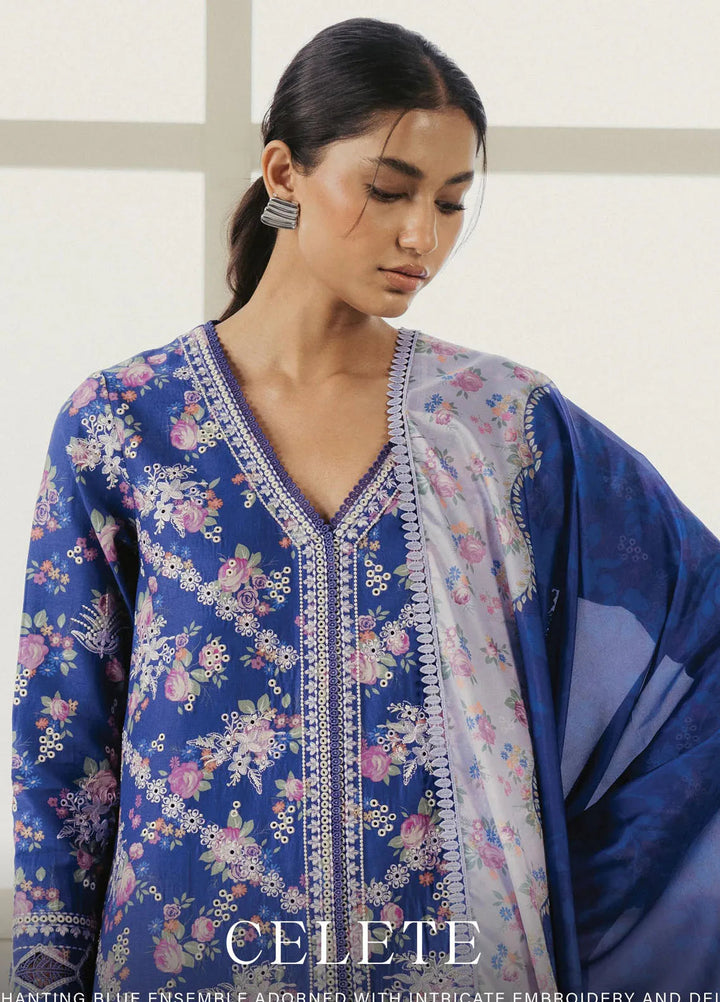Amore by Ayzel Embroidered Lawn Suit Unstitched 3 Piece AAF25AS D-09 Celete - Summer Collection