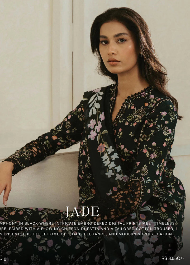 Amore by Ayzel Embroidered Lawn Suit Unstitched 3 Piece AAF25AS D-10 Jade - Summer Collection