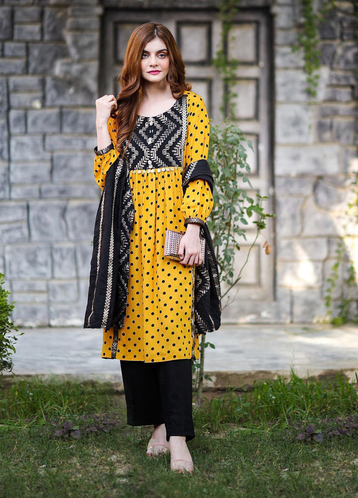 Amsin Attire Casual Pret  Silk Linen 3 Piece Suit AAR21W A-14