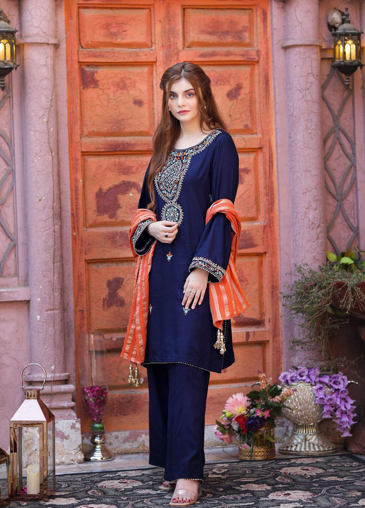 Amsin Attire Casual Pret  Linen 3 Piece Suit AAR21W A-18