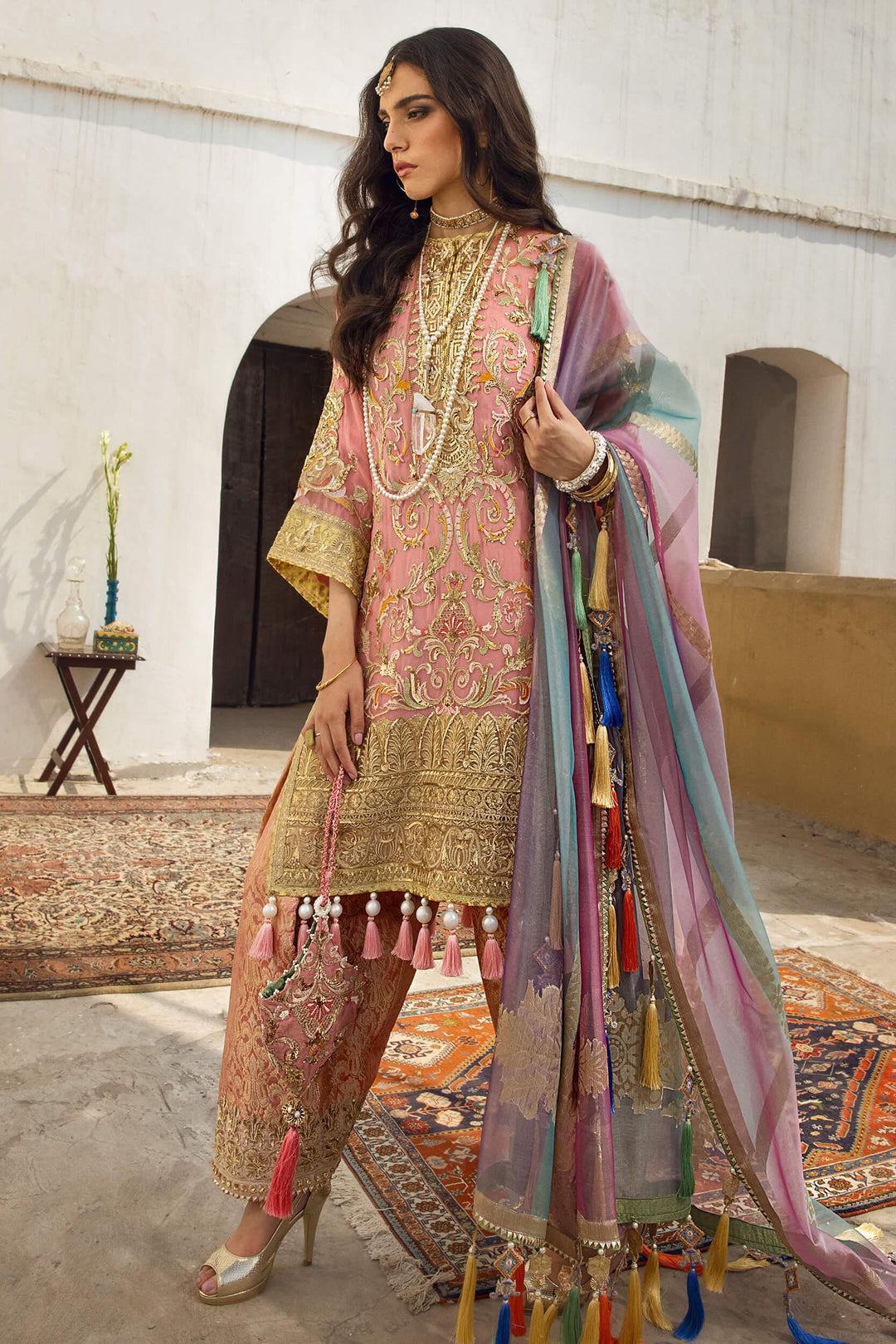Anahita By Anaya Embroidered Chiffon Suits Unstitched 3 Piece AKC22WD AKW22-03 Deniz - Wedding Collection