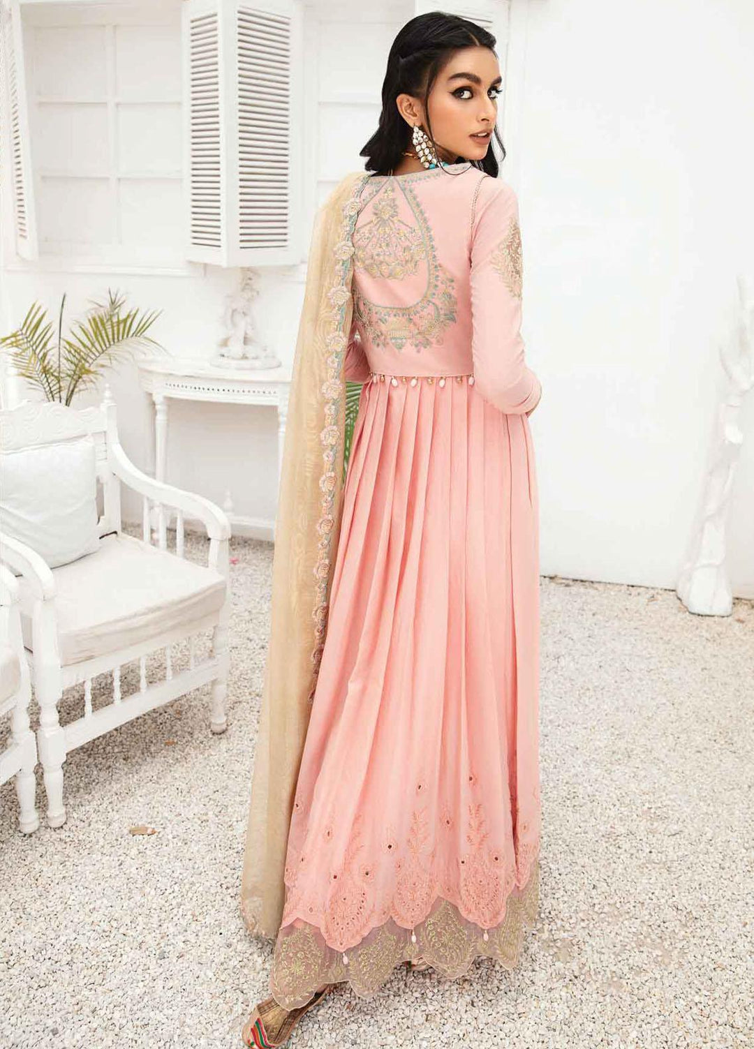 Anamta by Mahwish Ishtiaq Embroidered Lawn Suits Unstitched 3 Piece ANT21E 01 Pink Glow - Luxury Collection