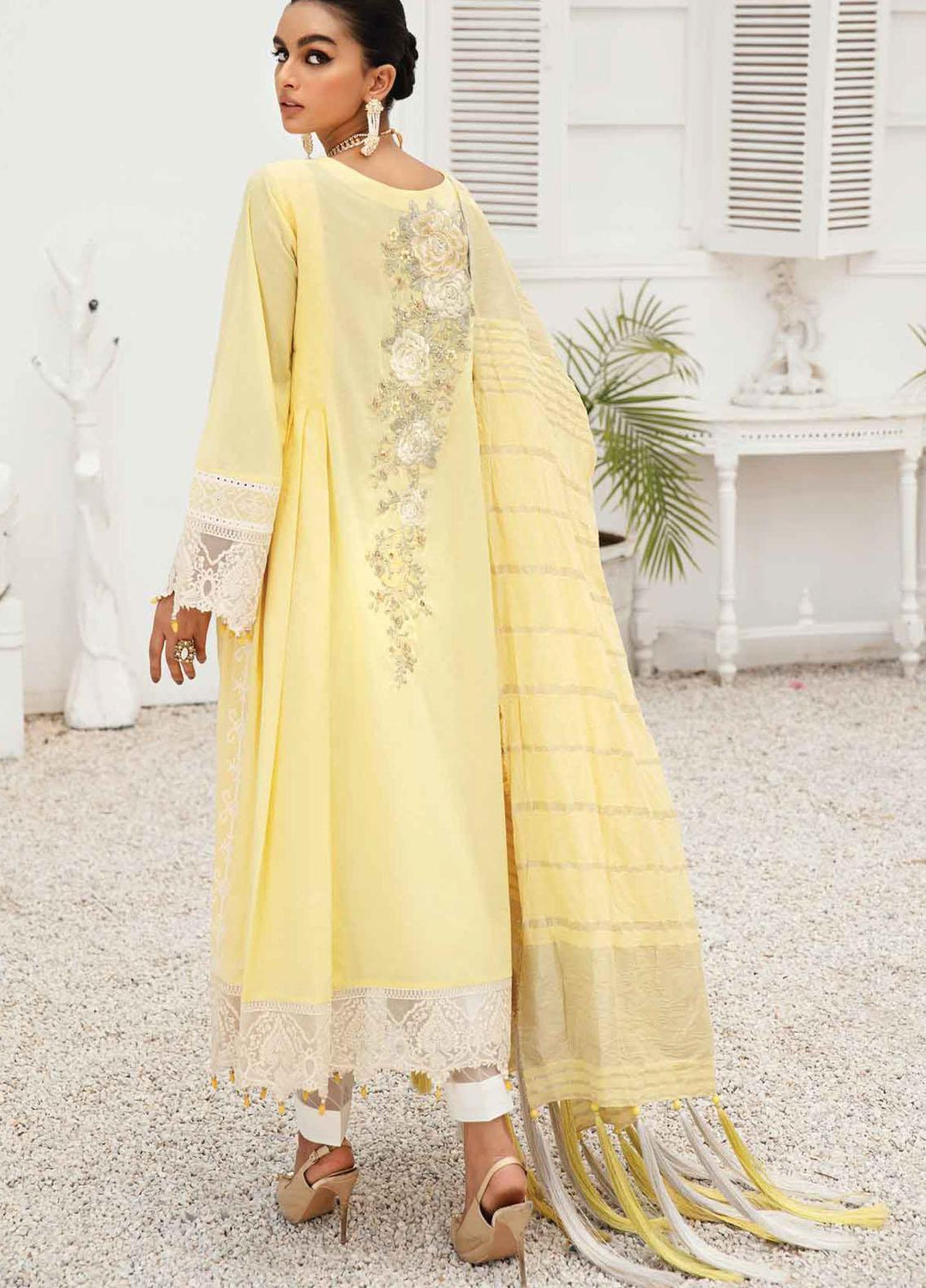 Anamta by Mahwish Ishtiaq Embroidered Lawn Suits Unstitched 3 Piece ANT21E 06 Fancy Rose - Luxury Collection