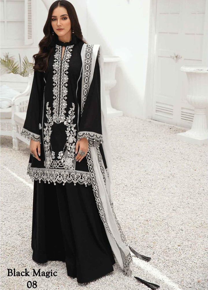 Anamta by Mahwish Ishtiaq Embroidered Lawn Suits Unstitched 3 Piece ANT21E 08 Black Magic - Luxury Collection