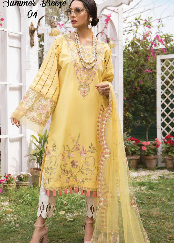 Anamta by Mahwish Ishtiaq Embroidered Lawn Suits Unstitched 3 Piece ANT21L 04-Summer Breeze - Luxury Collection