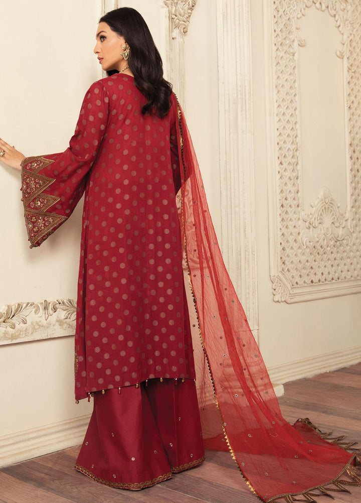 Anamta by Mahwish Ishtiaq Embroidered Jacquard Suits Unstitched 3 Piece ANT21L 05-Scarlet Lady - Luxury Collection