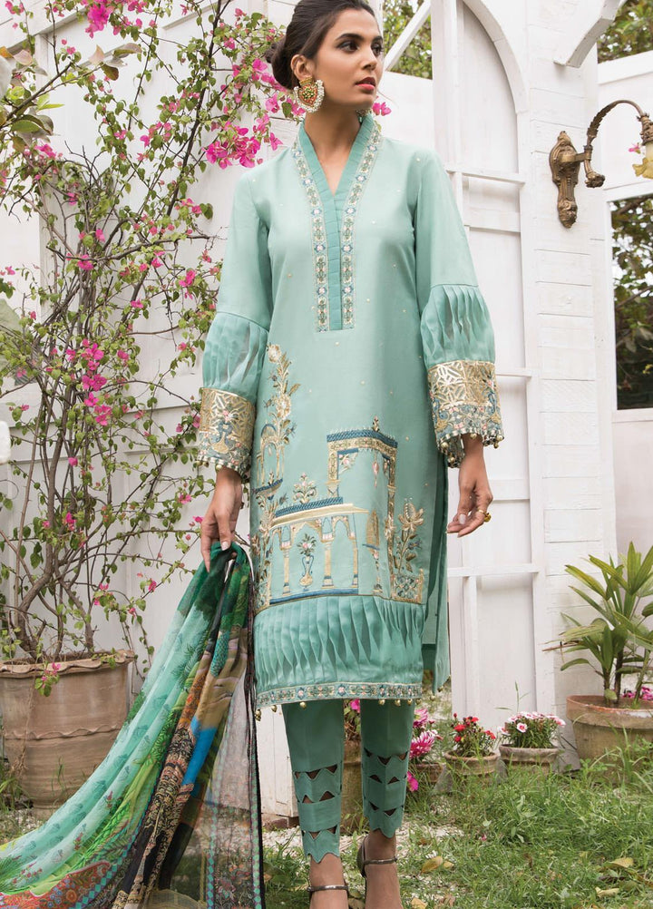 Anamta by Mahwish Ishtiaq Embroidered Lawn Suits Unstitched 3 Piece ANT21L 08-Royal Garden - Luxury Collection