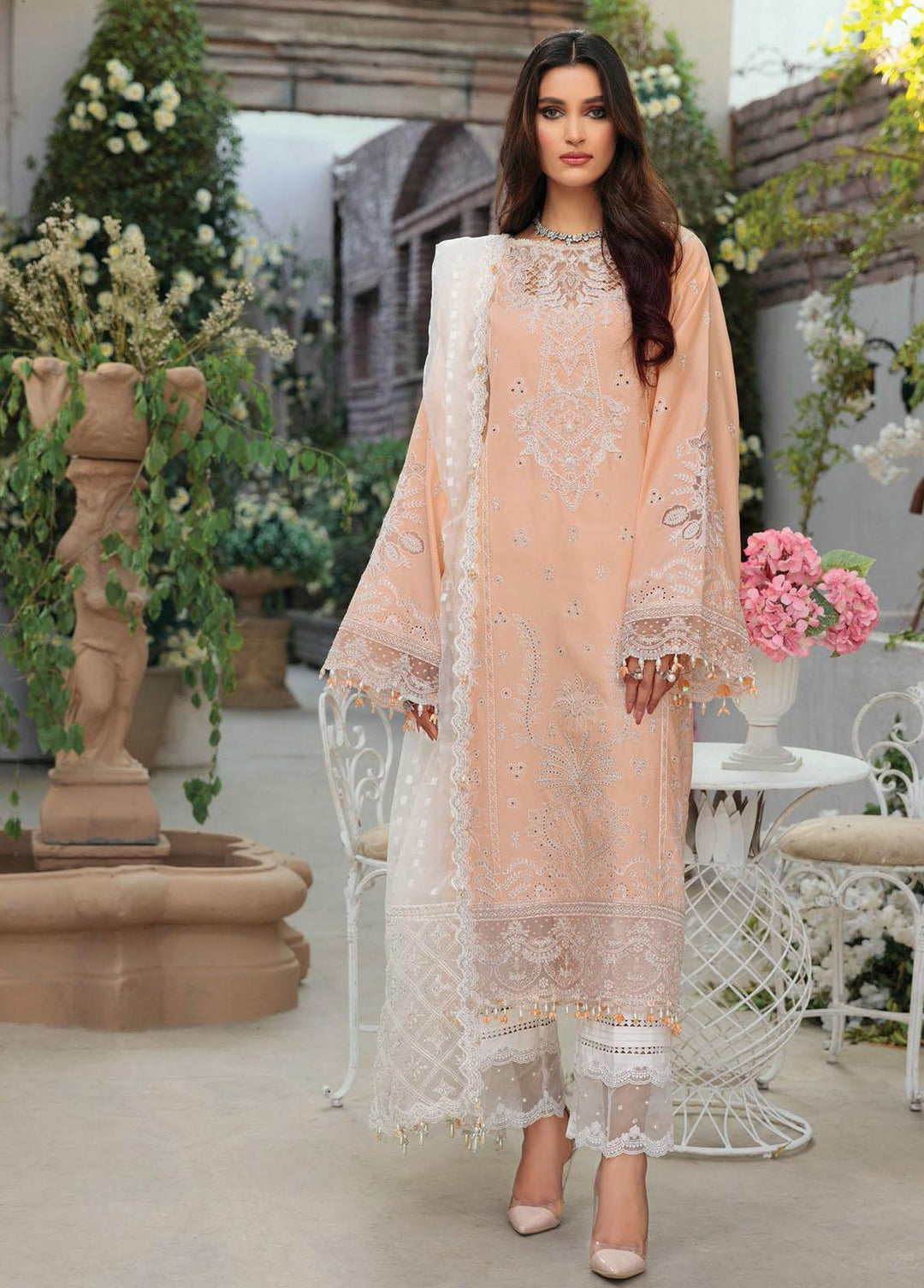 Anaya By Kiran Chaudhry Embroidered Lawn Suits Unstitched 3 Piece AKC22CK ACL22-06-Sanya - Luxury Collection