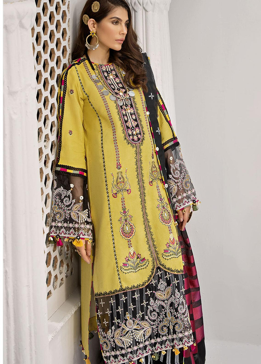 Anaya By Kiran Chaudhry Embroidered Lawn Suits Unstitched 3 Piece AKC21E AE21-03 NEHA - Luxury Collection
