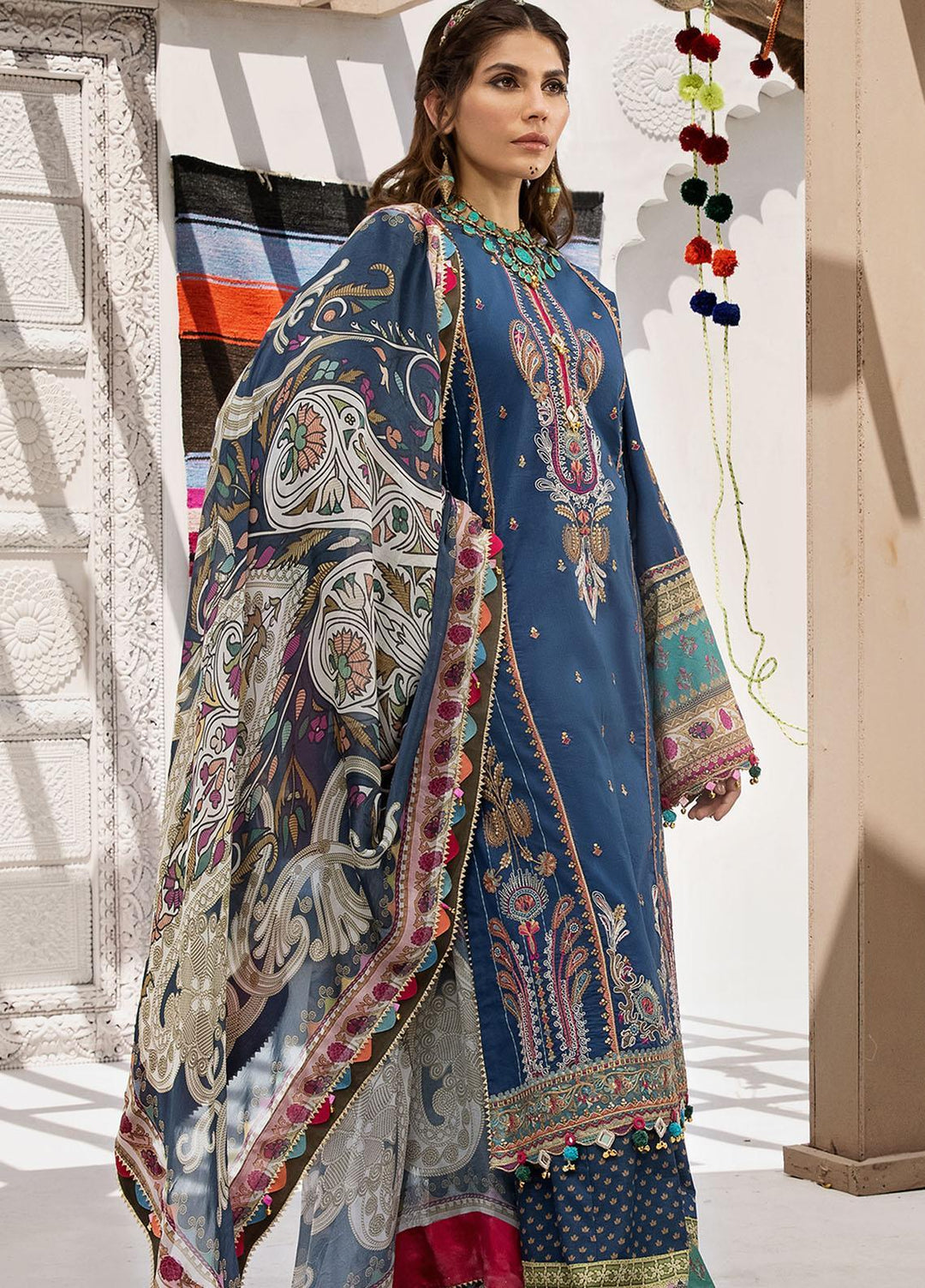 Anaya By Kiran Chaudhry Embroidered Lawn Suits Unstitched 3 Piece AKC21E AE21-04 NYLA - Luxury Collection