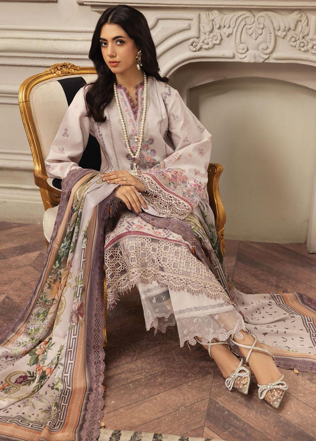 Anaya By Kiran Chaudhry Embroidered Lawn Suits Unstitched 3 Piece AKC23E AL23-01-Maham - Eid Collection