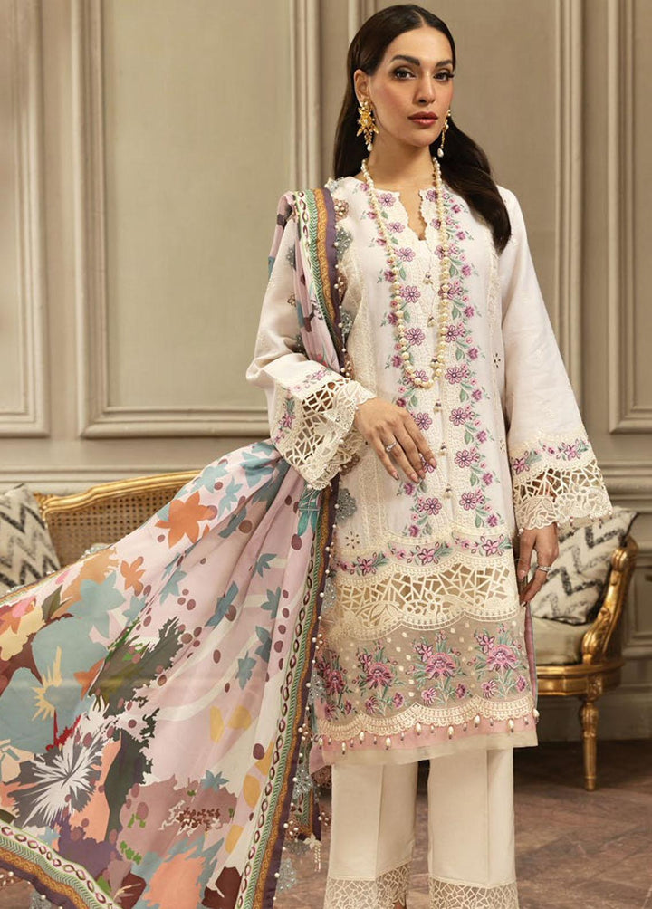 Anaya By Kiran Chaudhry Embroidered Cotton Net Suits Unstitched 3 Piece AKC23E AL23-05-Neha - Eid Collection