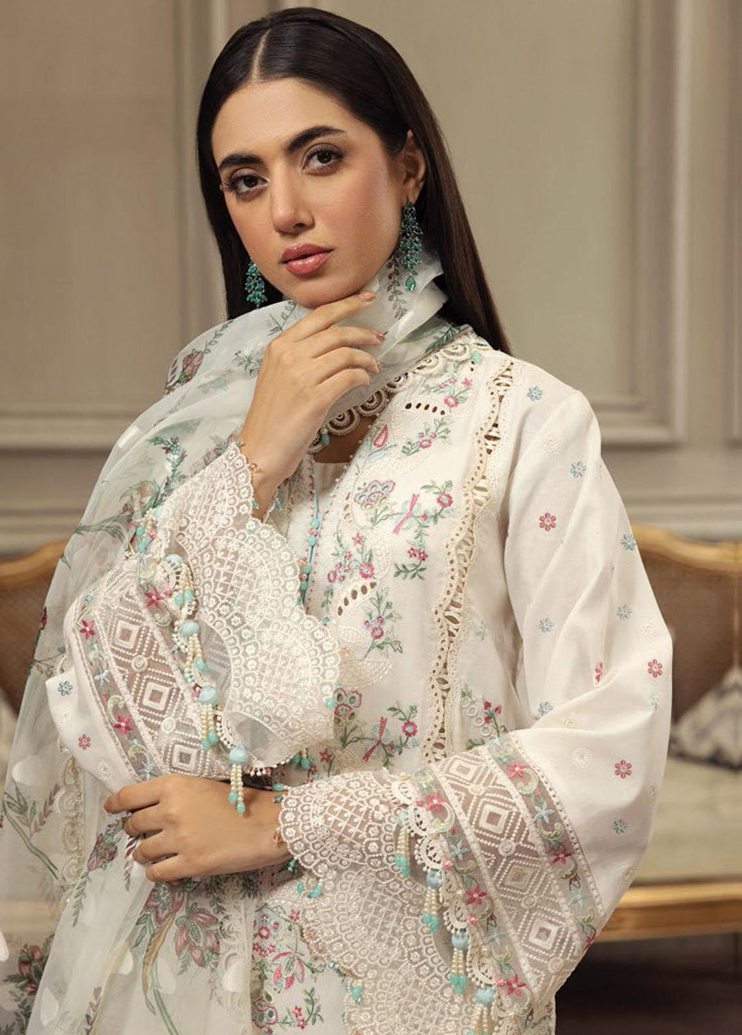 Anaya By Kiran Chaudhry Embroidered Lawn Suits Unstitched 3 Piece AKC23E AL23-08-Amaya - Eid Collection