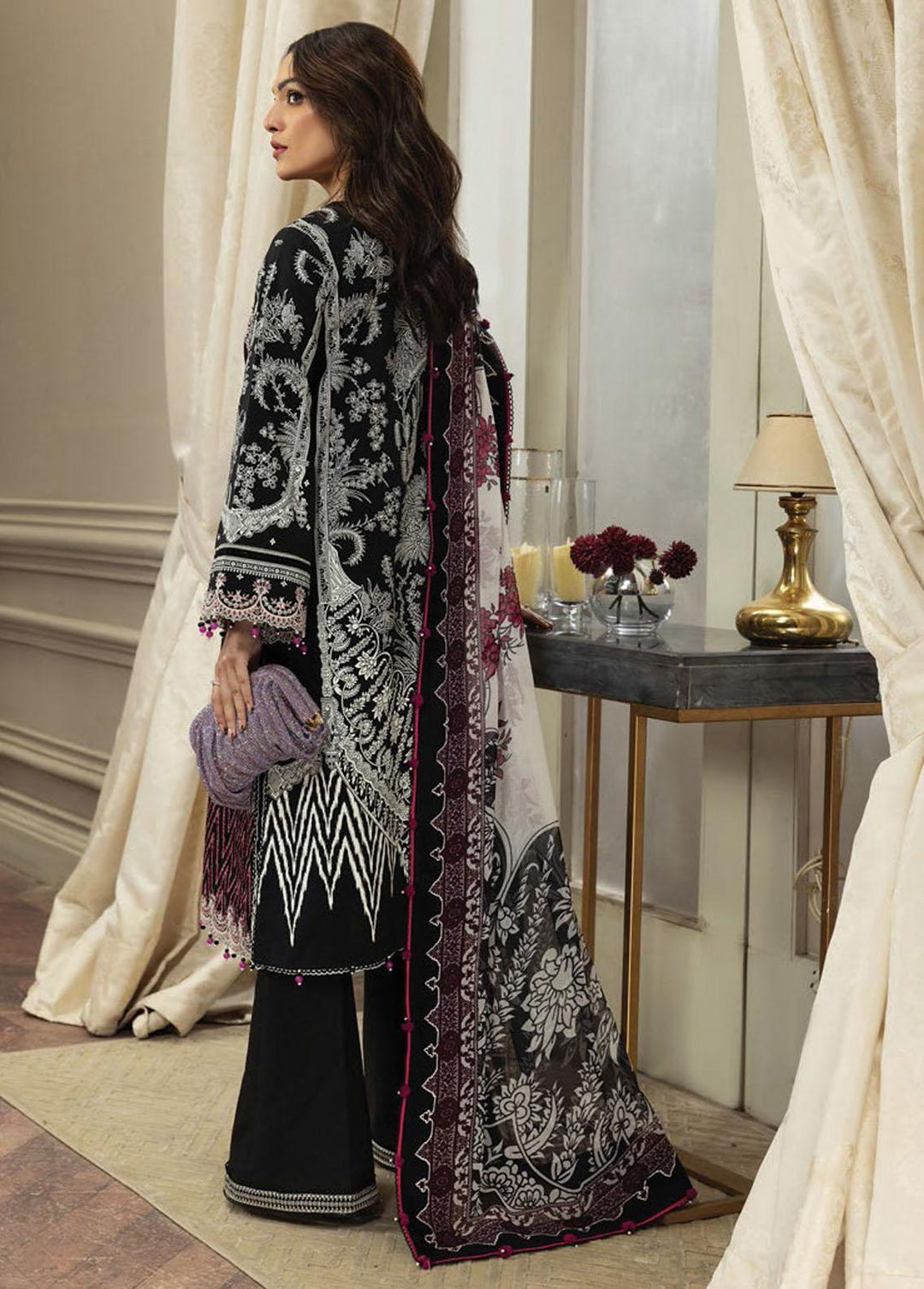 Anaya By Kiran Chaudhry Embroidered Lawn Suits Unstitched 3 Piece AKC23E AL23-11-Hadiya - Eid Collection