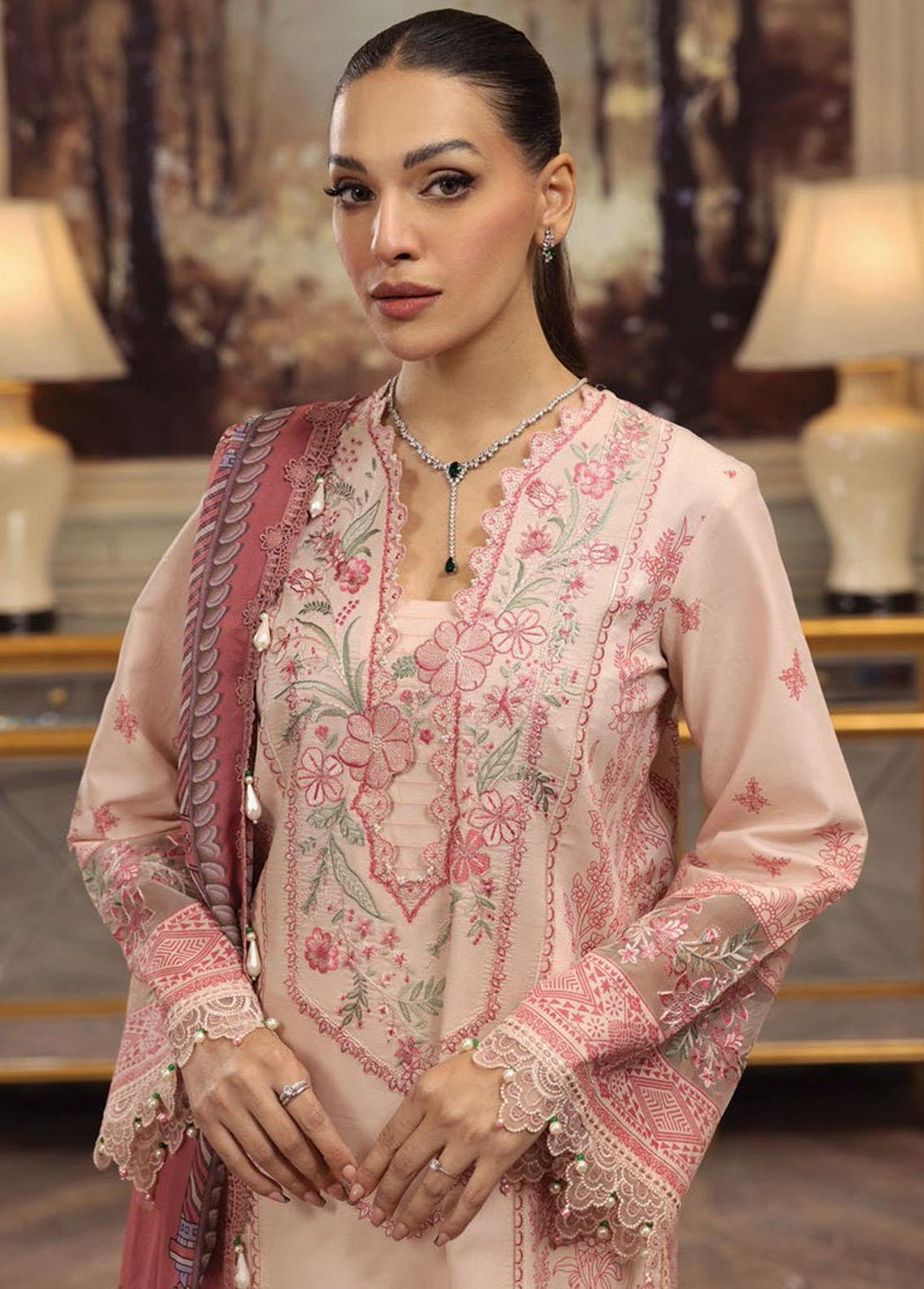 Anaya By Kiran Chaudhry Embroidered Lawn Suits Unstitched 3 Piece AKC23E AL23-12-Maira - Eid Collection