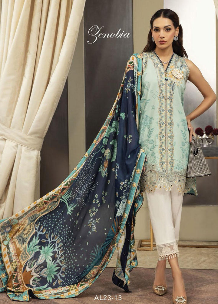 Anaya By Kiran Chaudhry Embroidered Lawn Suits Unstitched 3 Piece AKC23E AL23-13-Zenobia - Eid Collection