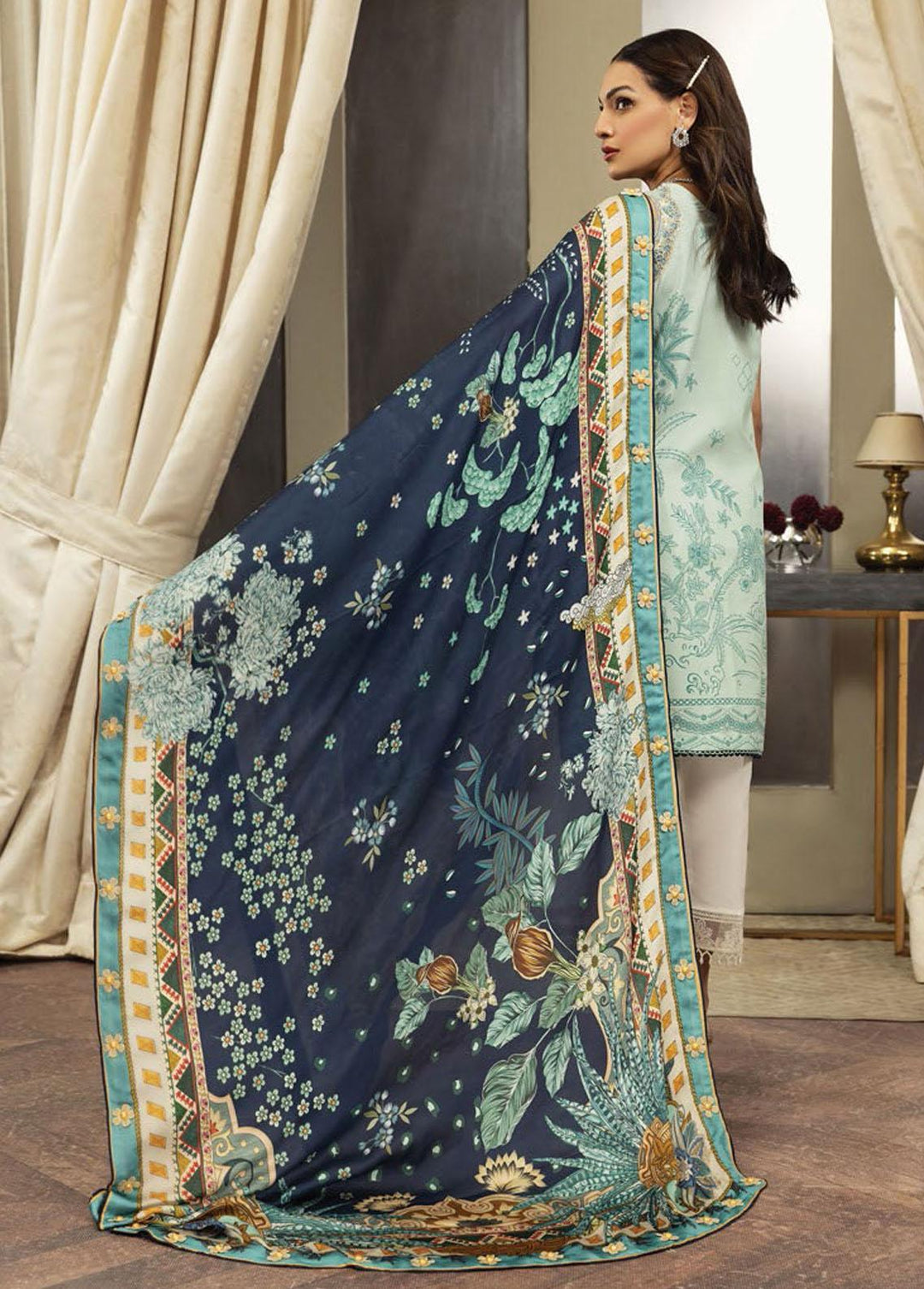 Anaya By Kiran Chaudhry Embroidered Lawn Suits Unstitched 3 Piece AKC23E AL23-13-Zenobia - Eid Collection