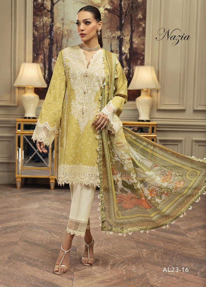 Anaya By Kiran Chaudhry Embroidered Lawn Suits Unstitched 3 Piece AKC23E AL23-16-Nazia - Eid Collection