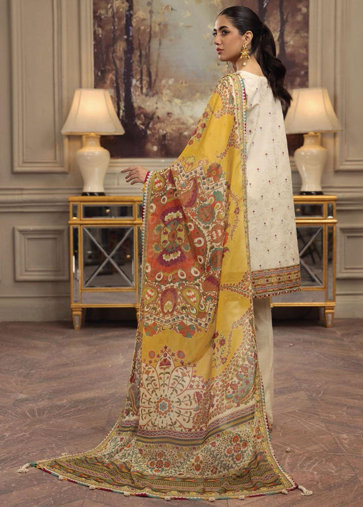 Anaya By Kiran Chaudhry Embroidered Lawn Suits Unstitched 3 Piece AKC23E AL23-18-Yana - Eid Collection