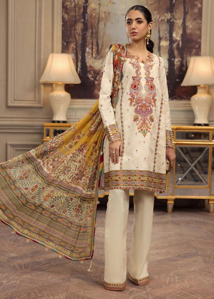Anaya By Kiran Chaudhry Embroidered Lawn Suits Unstitched 3 Piece AKC23E AL23-18-Yana - Eid Collection