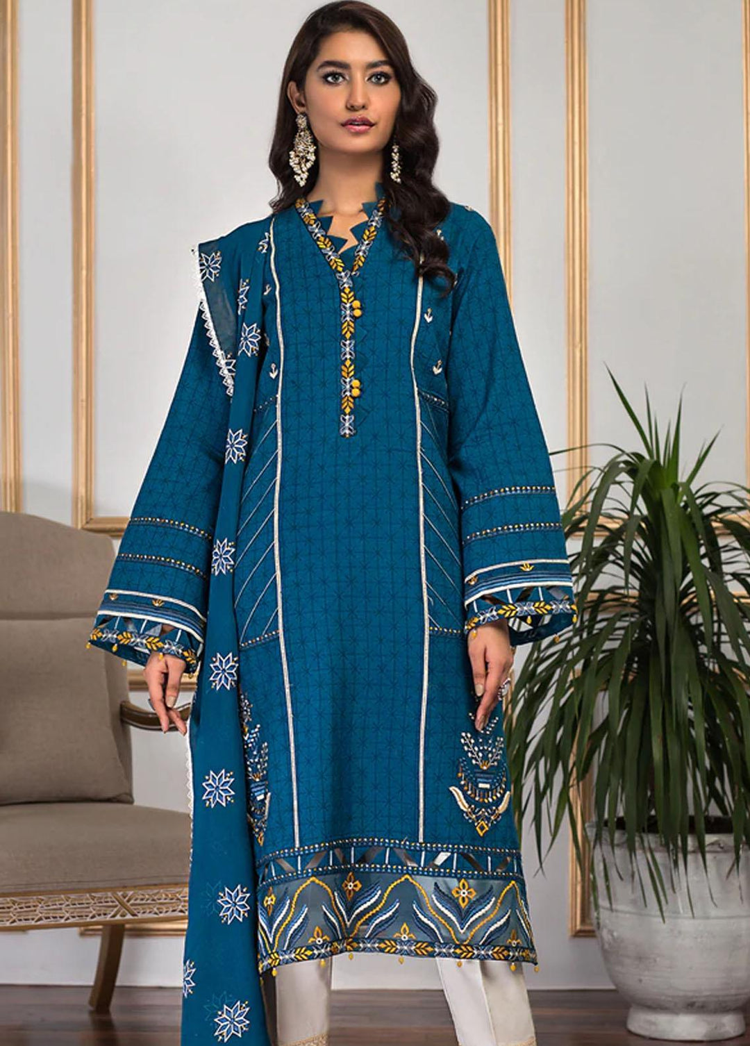 Ethnicity By Anaya Embroidered Lawn Suits Unstitched 3 Piece AKC22E AJC22-03 Azuria - Summer Collection