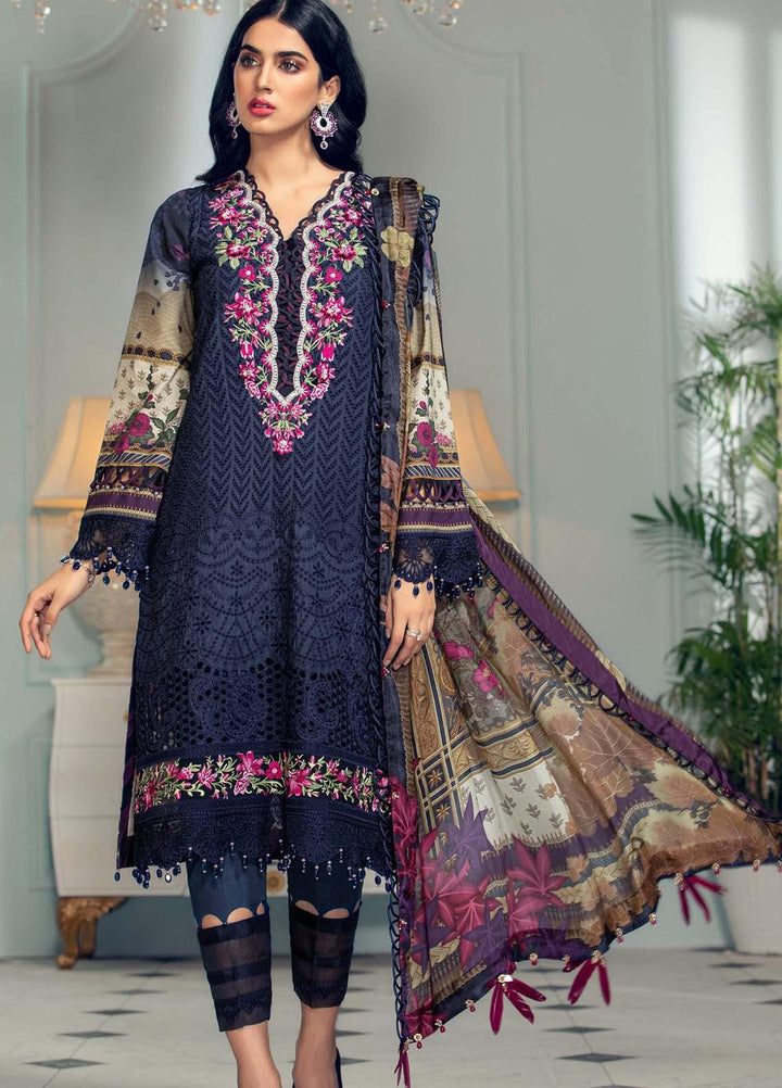 Anaya By Kiran Chaudhry Embroidered Lawn Suits Unstitched 3 Piece AK21LL AL21-01-B DAHLIA - Summer Collection