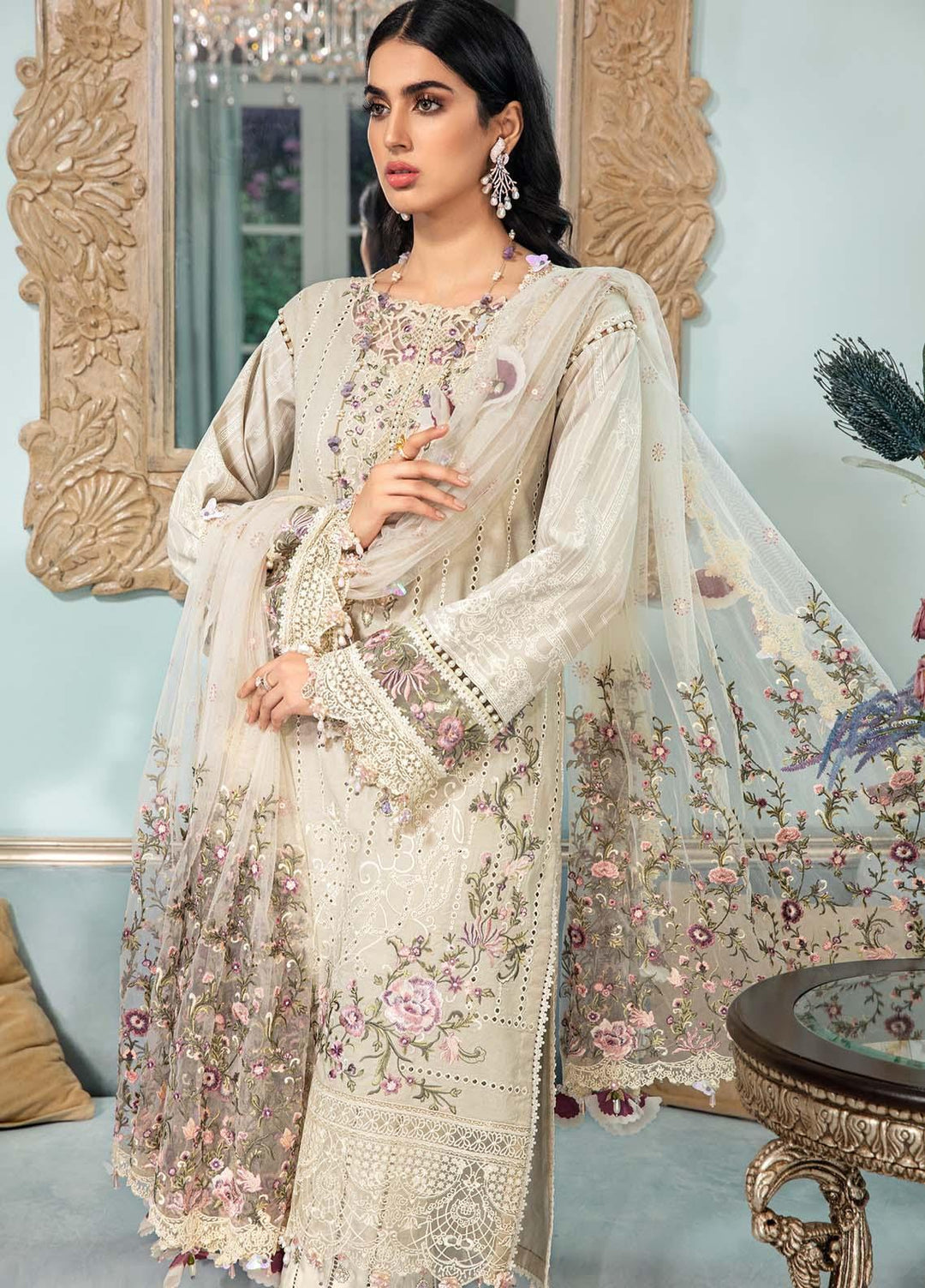 Anaya By Kiran Chaudhry Embroidered Lawn Suits Unstitched 3 Piece AK21LL AL21-03-B DELIA - Summer Collection