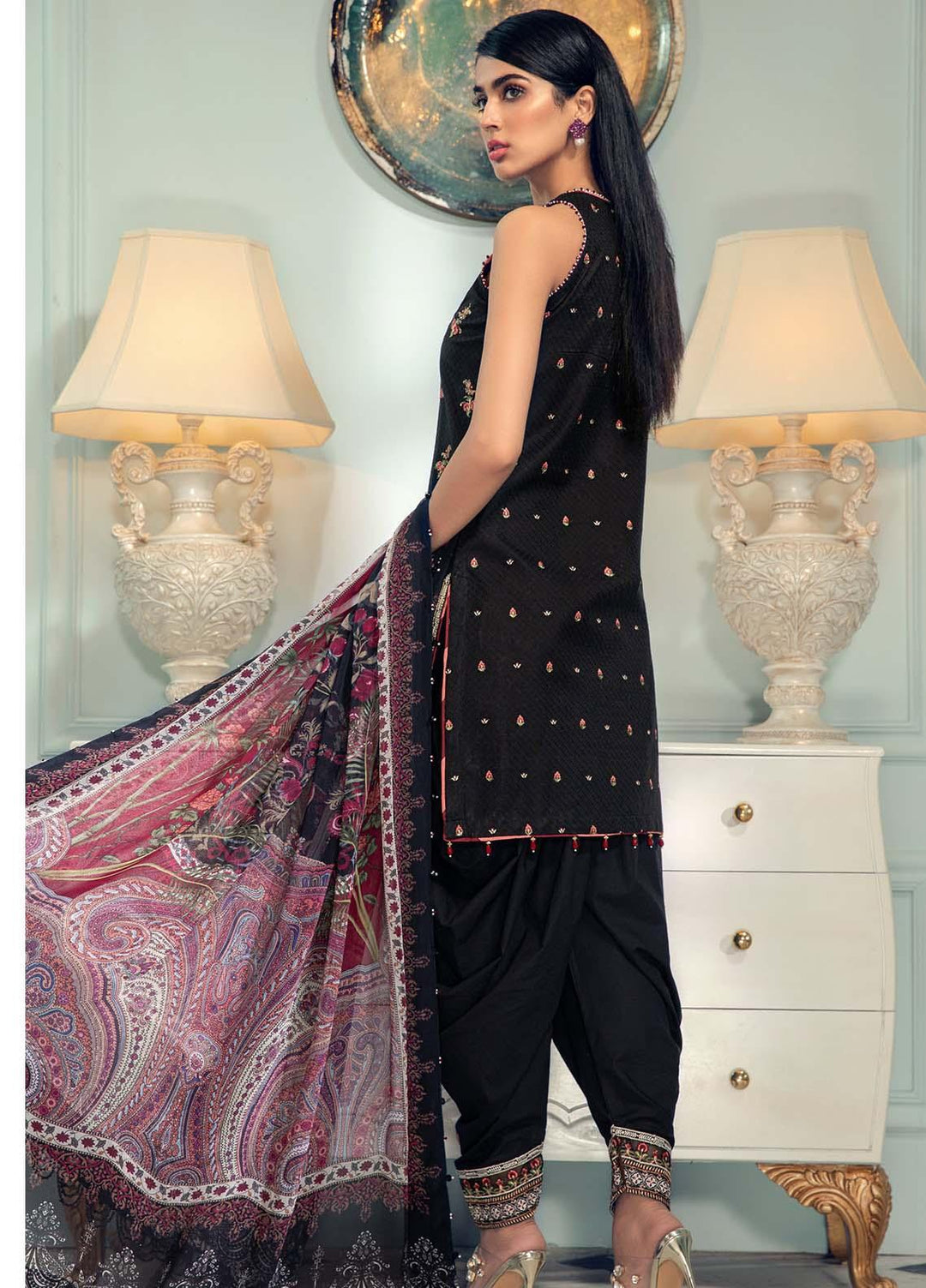 Anaya By Kiran Chaudhry Embroidered Jacquard Suits Unstitched 3 Piece AK21LL AL21-04-B GIGI - Summer Collection