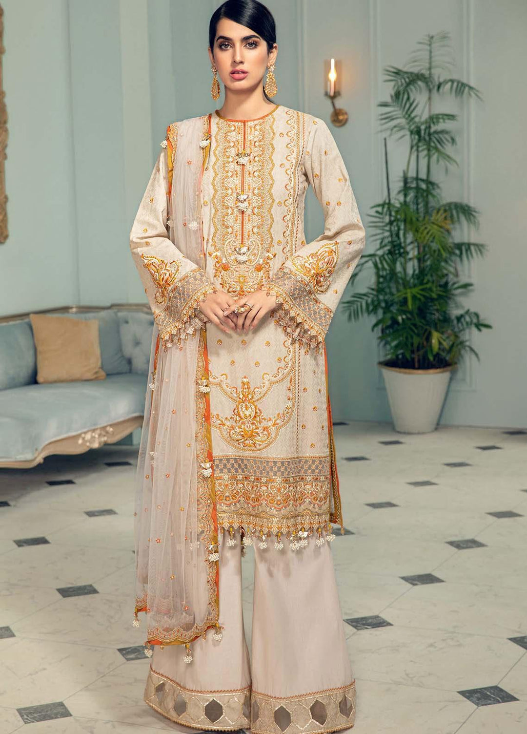 Anaya By Kiran Chaudhry Embroidered Jacquard Suits Unstitched 3 Piece AK21LL AL21-05-B KLARA - Summer Collection