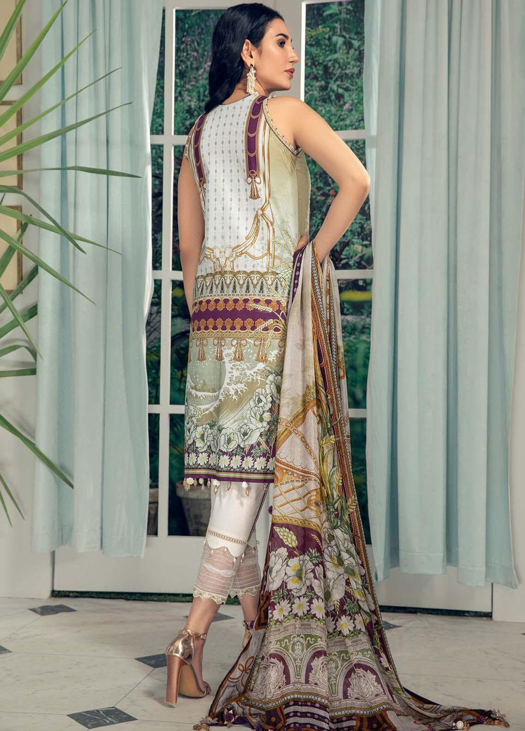 Anaya By Kiran Chaudhry Embroidered Lawn Suits Unstitched 3 Piece AK21LL AL21-07-B ANYA - Summer Collection
