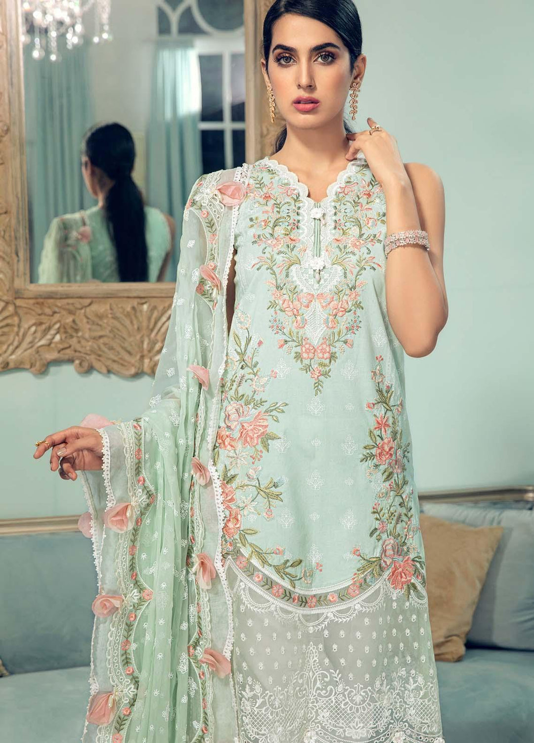 Anaya By Kiran Chaudhry Embroidered Lawn Suits Unstitched 3 Piece AK21LL AL21-08-B LANA - Summer Collection