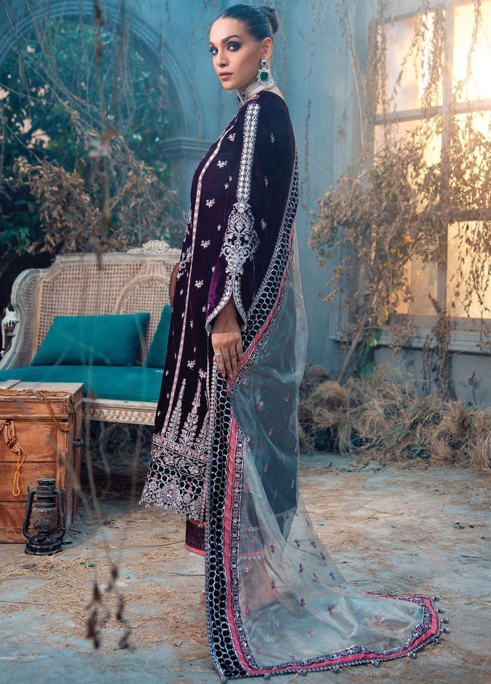 Velour De Fete By Anaya Embroidered Velvet Suits Unstitched 3 Piece AKC21VF VL-21-04 Zelda - Winter Collection