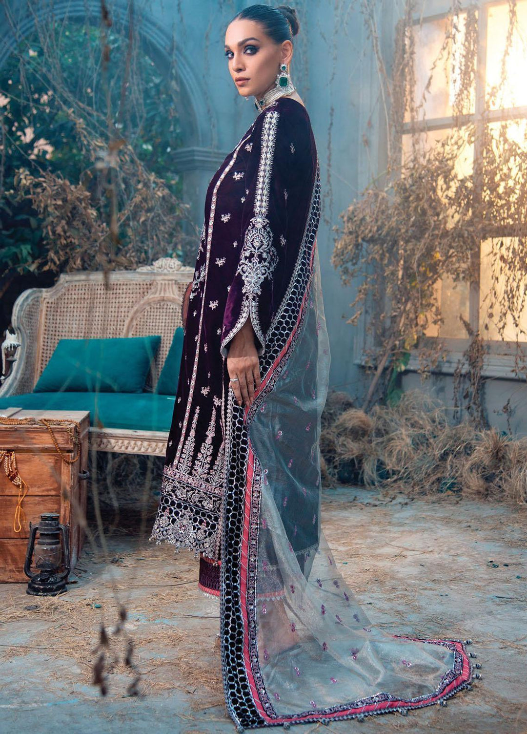 Velour De Fete By Anaya Embroidered Velvet Suits Unstitched 3 Piece AKC21VF VL-21-04 Zelda - Winter Collection
