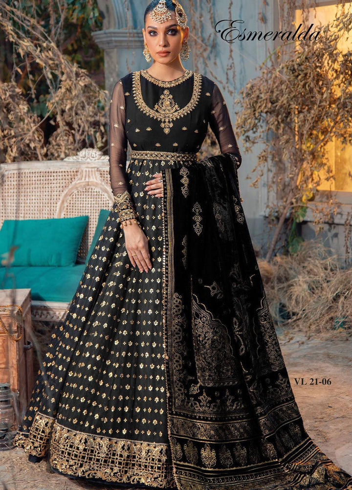 Velour De Fete By Anaya Embroidered Chiffon Suits Unstitched 3 Piece AKC21VF VL-21-06 Esmeralda - Winter Collection