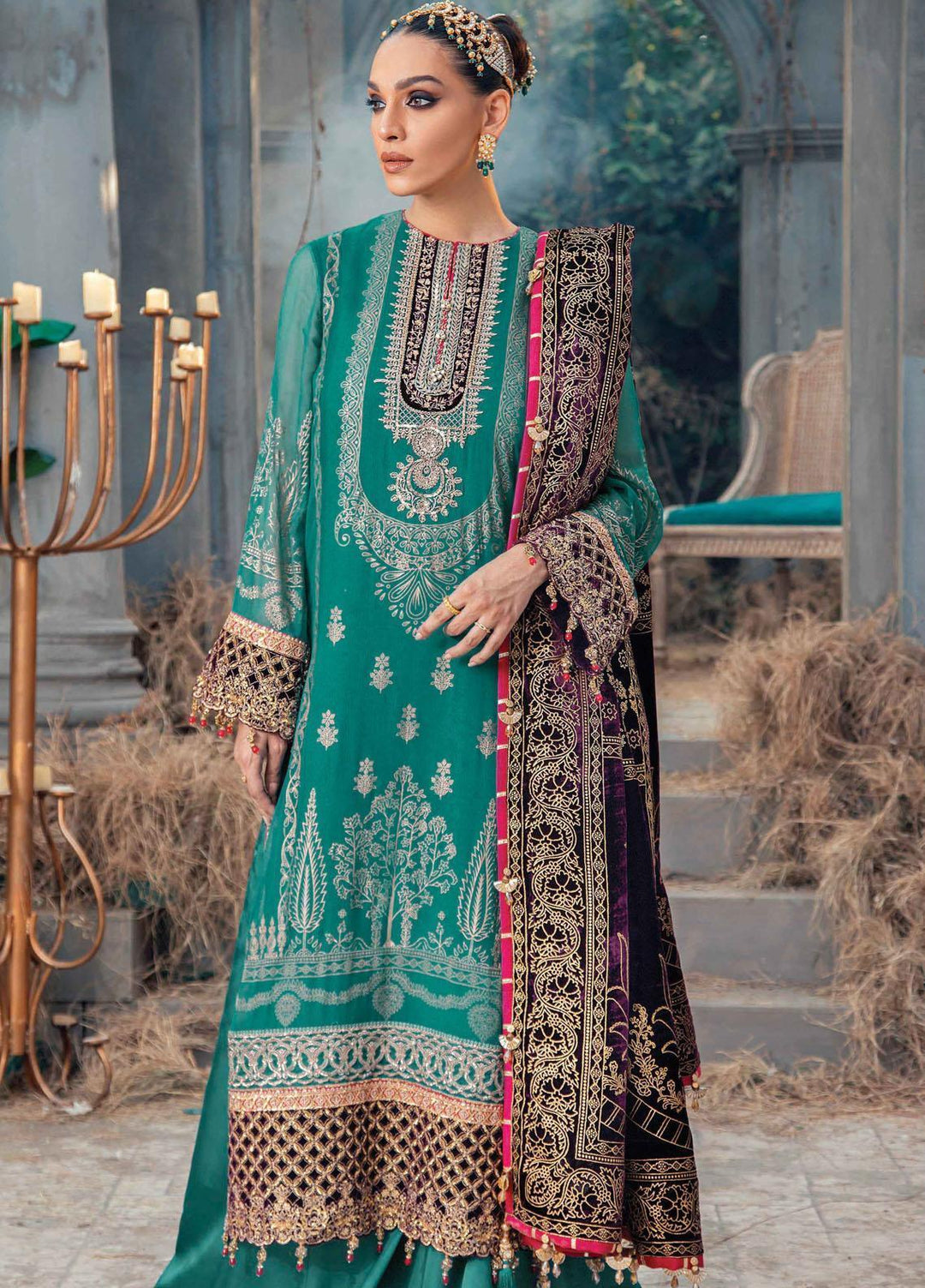 Velour De Fete By Anaya Embroidered Chiffon Suits Unstitched 3 Piece AKC21VF VL-21-08 Enya - Winter Collection