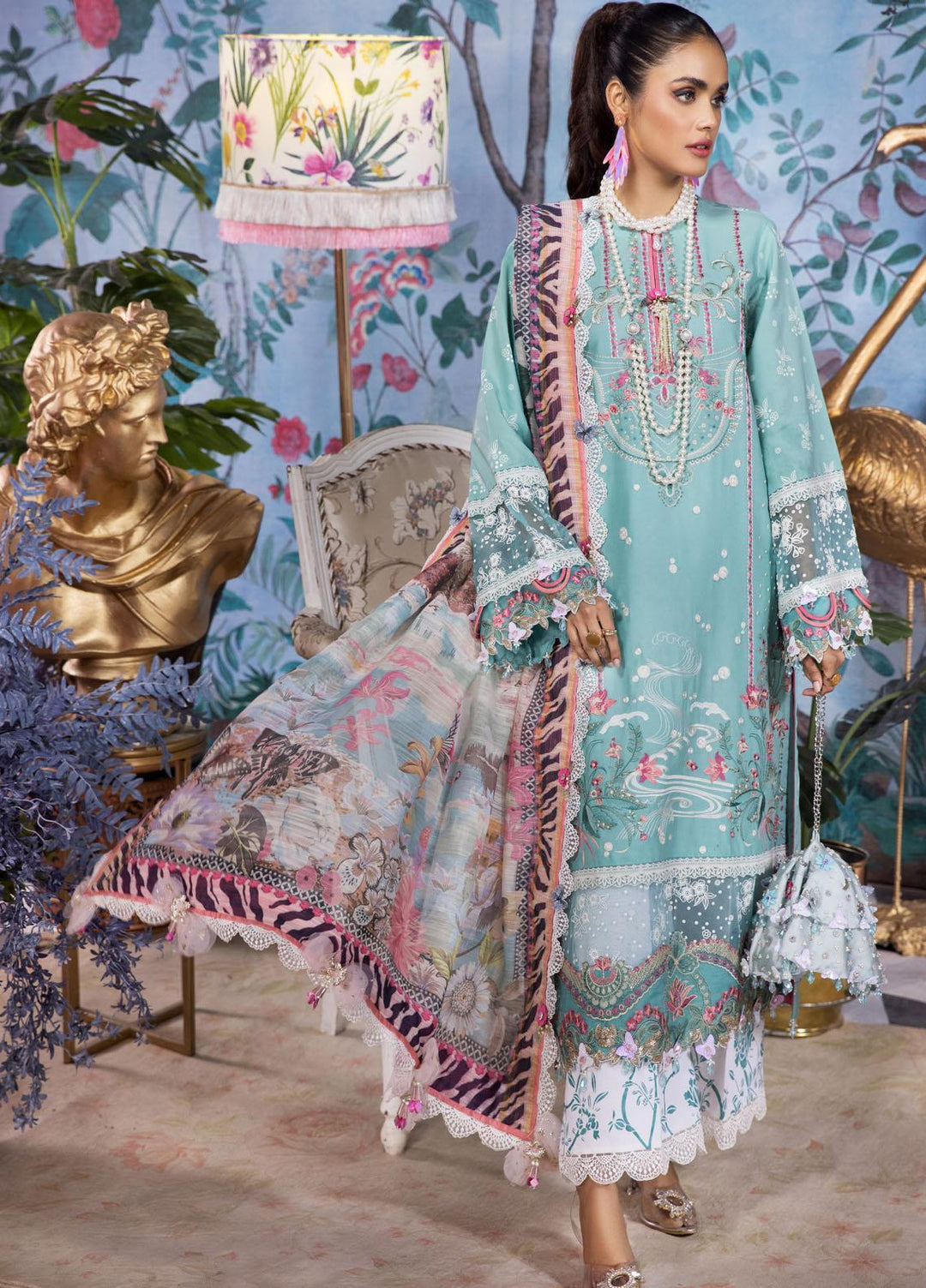 Anaya By Kiran Chaudhry Embroidered Lawn Suits Unstitched 3 Piece AKC22VL VL22-01-JAYA - Luxury Summer Collection