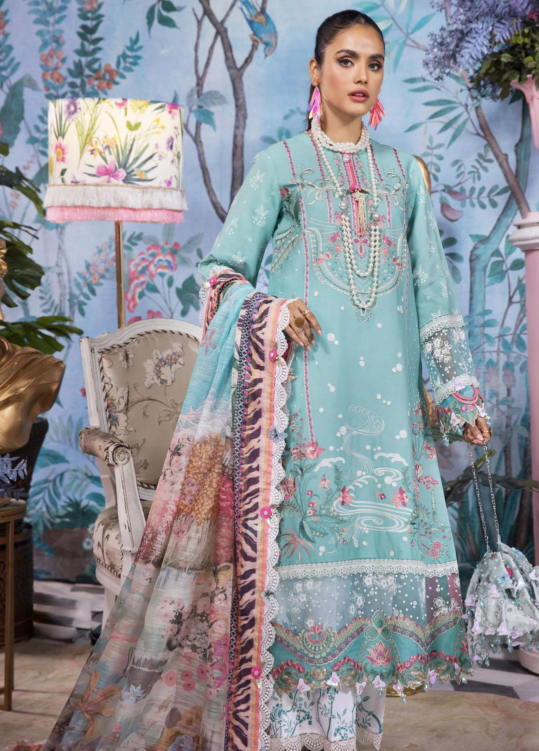 Anaya By Kiran Chaudhry Embroidered Lawn Suits Unstitched 3 Piece AKC22VL VL22-01-JAYA - Luxury Summer Collection