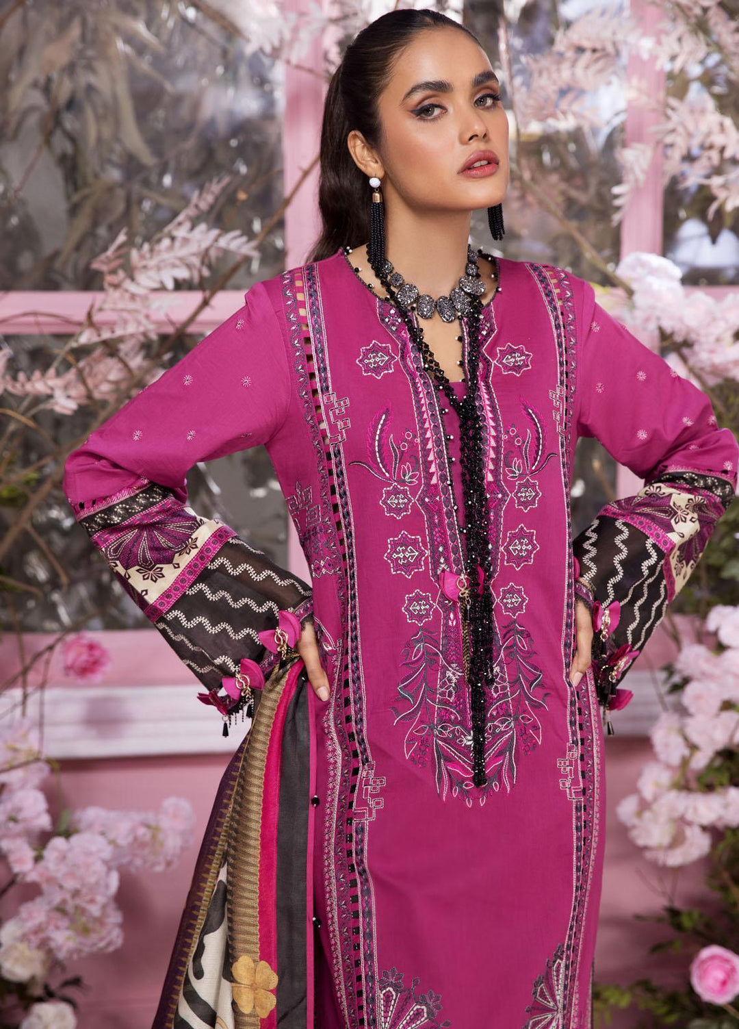 Anaya By Kiran Chaudhry Embroidered Lawn Suits Unstitched 3 Piece AKC22VL VL22-06-SHREYA - Luxury Summer Collection